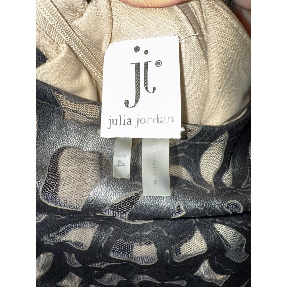 NWT Julia Jordan Black Floral Laser Cut Sheath Cocktail Dress Size 14 - Picture 10 of 16